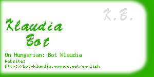 klaudia bot business card